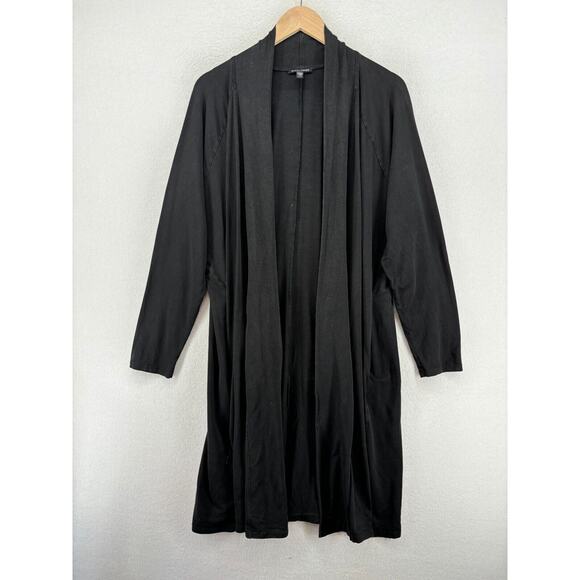 Eileen Fisher Tops - EILEEN FISHER Cardigan M KimonoTencel Jersey Draped Open Front Sustainable Black